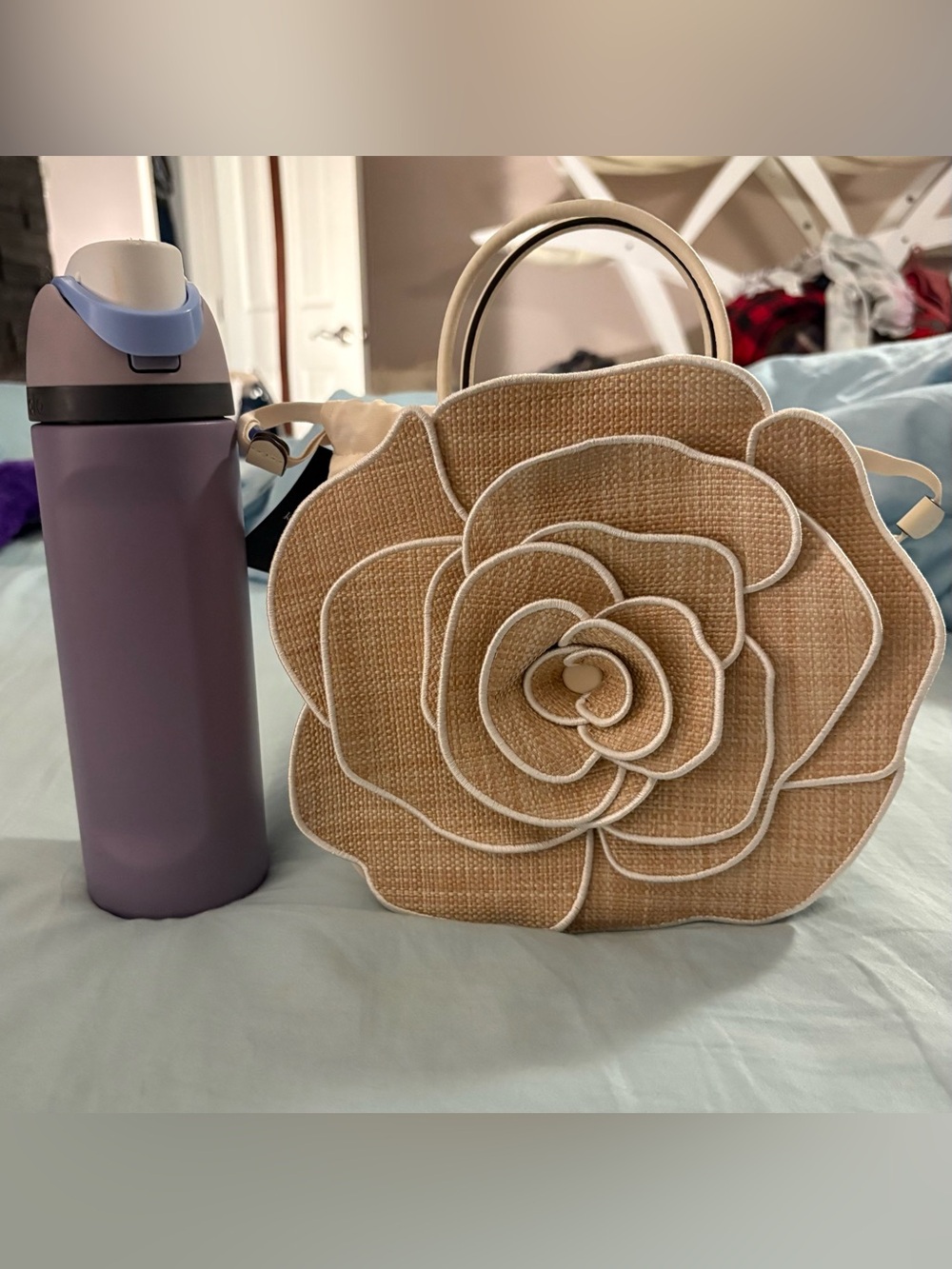 NWT Kate Spade Flora 3D Rose Crossbody Bag KK969 Natural Floral
